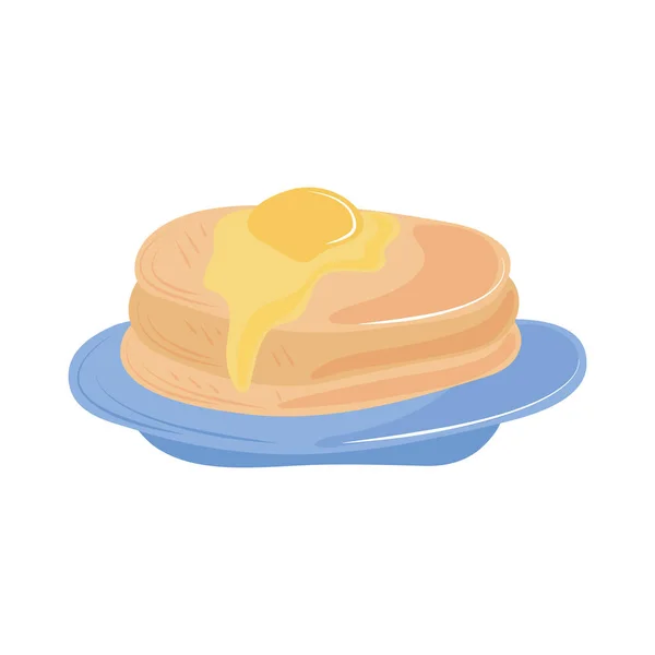 Pancakes with butter — Stock Vector