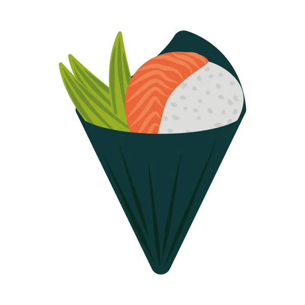 Comida de sushi temaki — Vector de stock