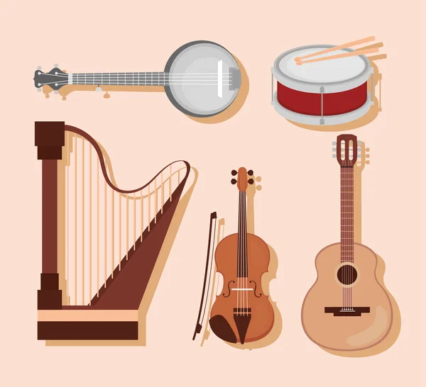 Ikonen Musikinstrumente — Stockvektor