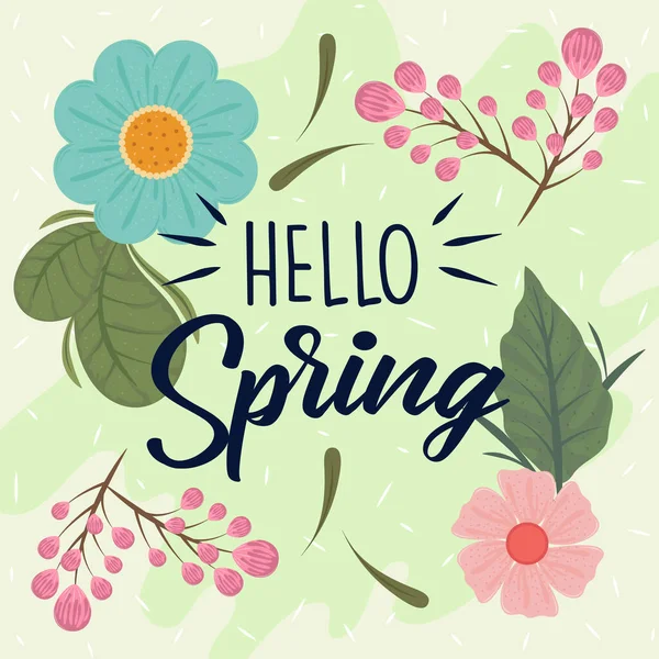 Hello spring banner — Stock Vector
