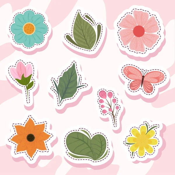 Pegatinas temporada primavera — Vector de stock