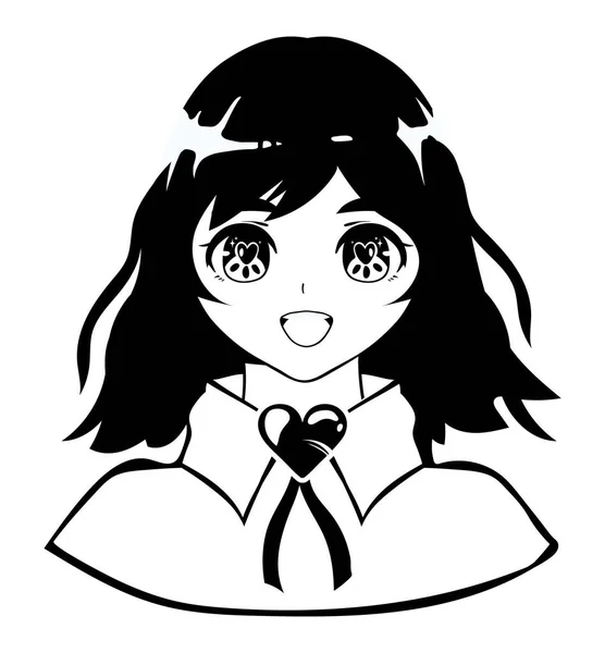 Anime girl character — Stock Vector