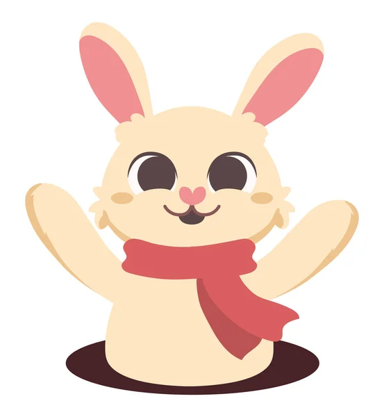Eşarp ile sevimli tavşan — Stok Vektör