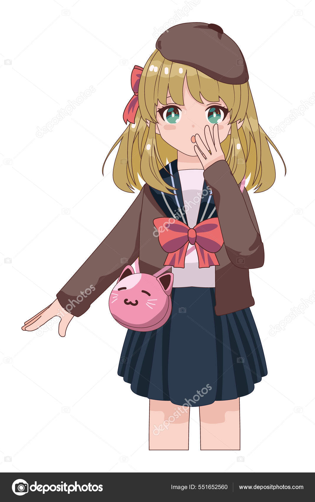 Desenho De Anime Girl Expressão Bonito Dos Desenhos Animados