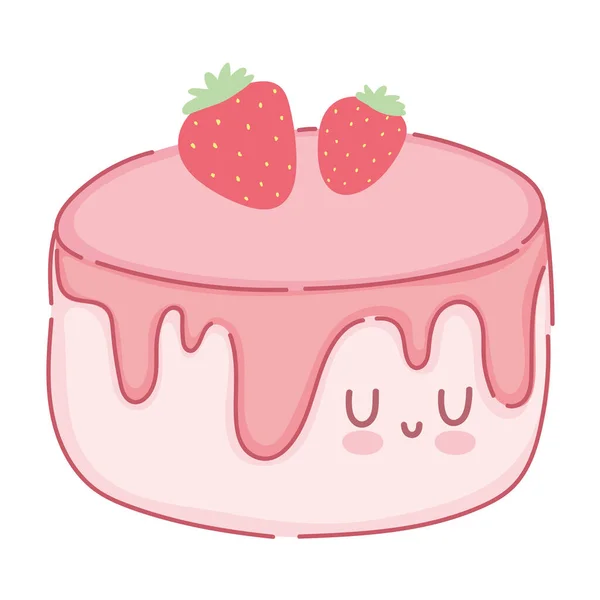 Gâteau kawaii dessert — Image vectorielle