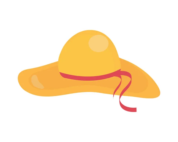 Sombrero femenino de paja — Vector de stock