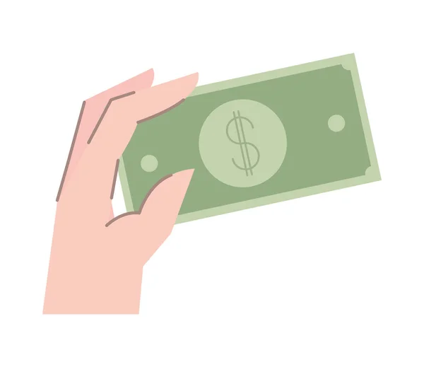 Hand mit Geld — Stockvektor