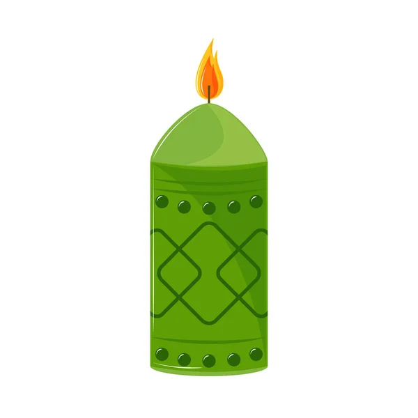 Decoración de vela verde — Vector de stock