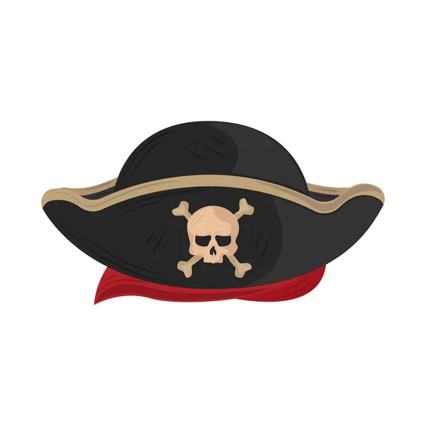 Cappello pirata con teschio — Vettoriale Stock