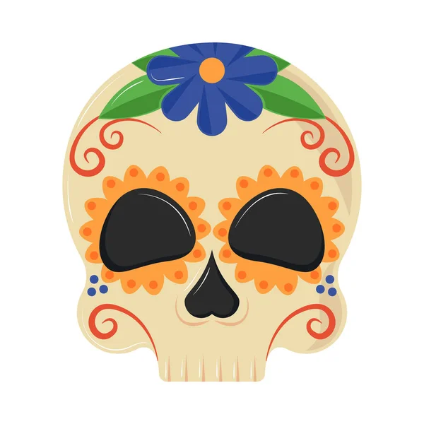 Мексиканское украшение черепа — стоковый вектор