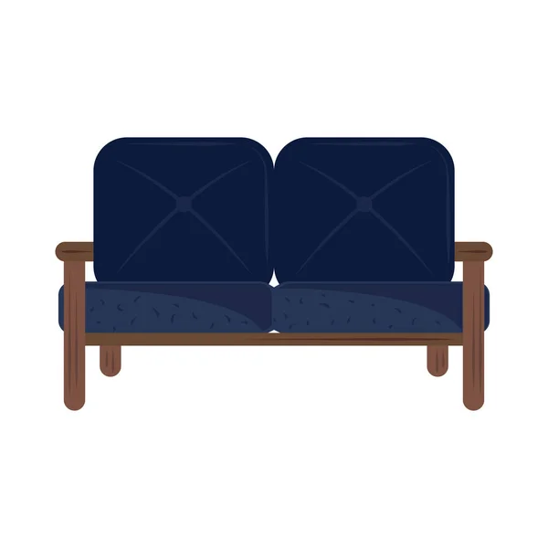 Blå soffa möbler — Stock vektor