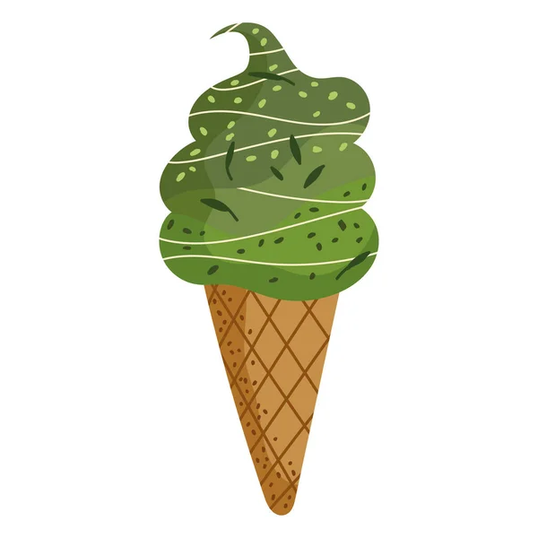 Matcha Ice Cream — Stockvector