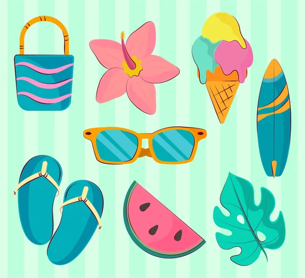 Summer time icons — Stock Vector