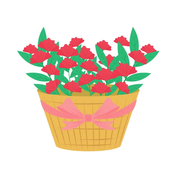 Bloemen in een mand — Stockvector