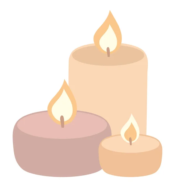 Aromatic candles decoration — Stock Vector