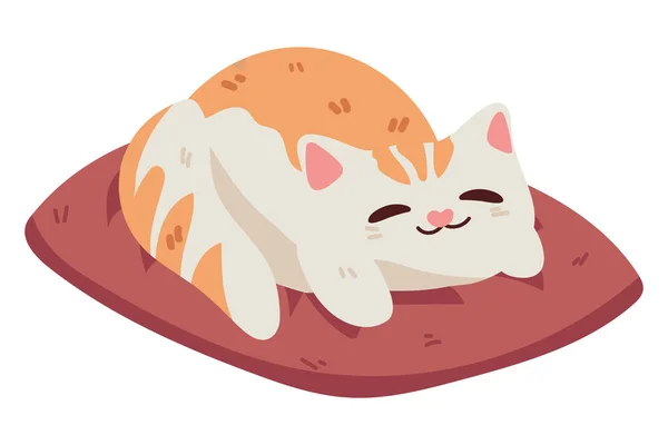 Кошка на подушке — стоковый вектор