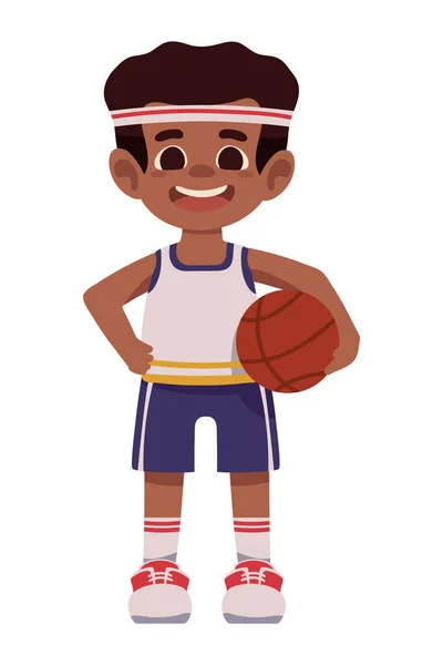 Хлопчик з баскетбольним м'ячем — стоковий вектор