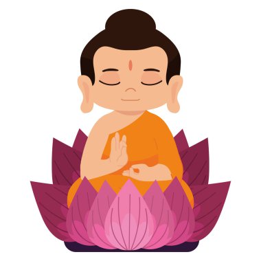 Nilüfer çiçeğinin içindeki Buda