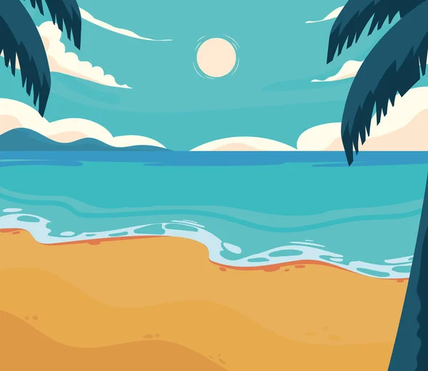 Seashore sand palm — Stock Vector