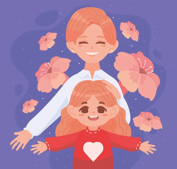 Madre e figlia — Vettoriale Stock