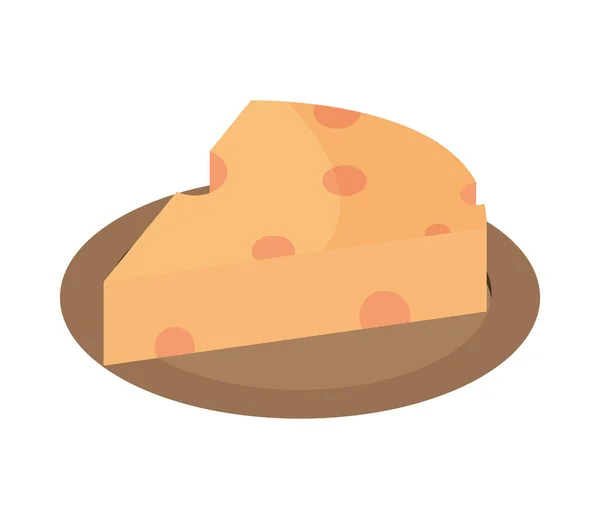 Icono de queso rebanada — Vector de stock