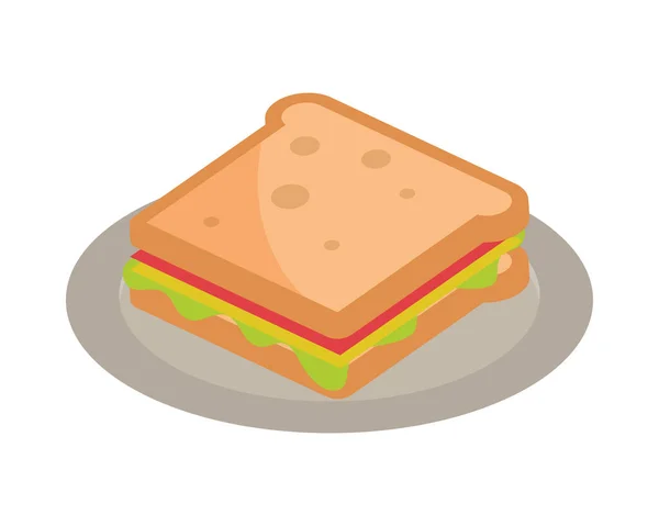 Сендвіч в блюдо — стоковий вектор