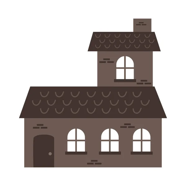 Huis geïsoleerde flat — Stockvector