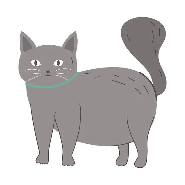 Icono de gato gris — Vector de stock