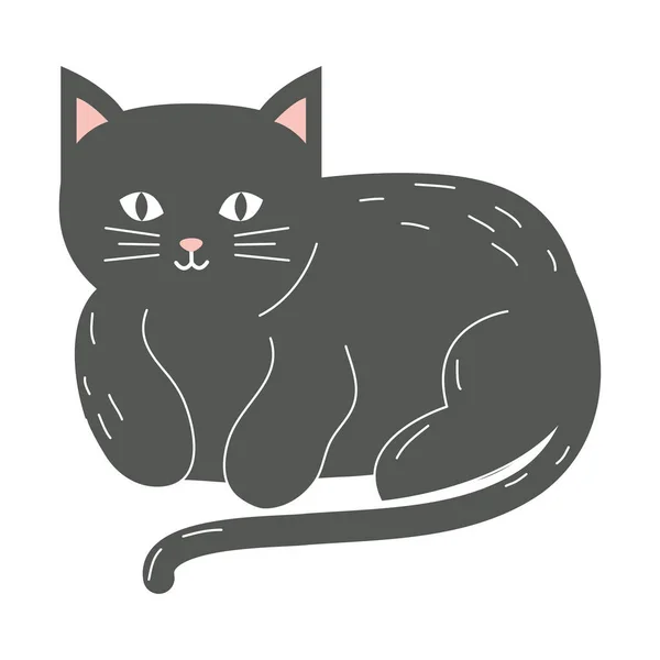黒い猫のアイコン — ストックベクタ