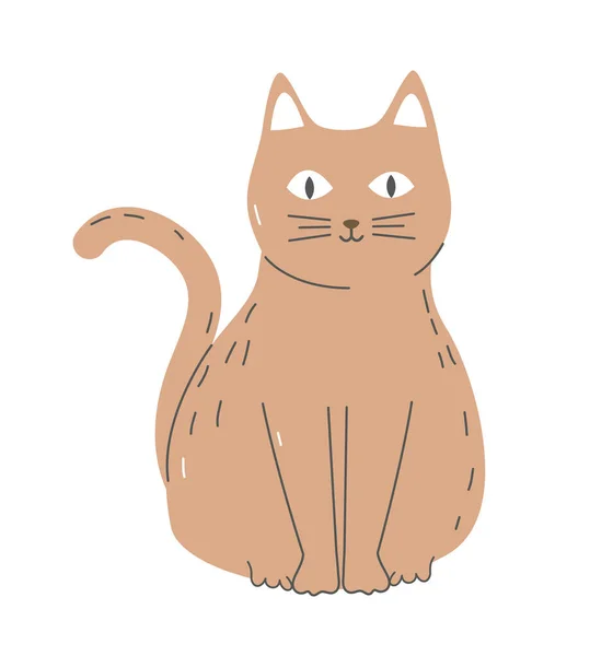 Chat assis animal — Image vectorielle