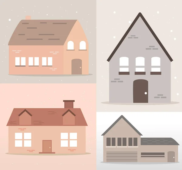 Définir différentes maisons — Image vectorielle