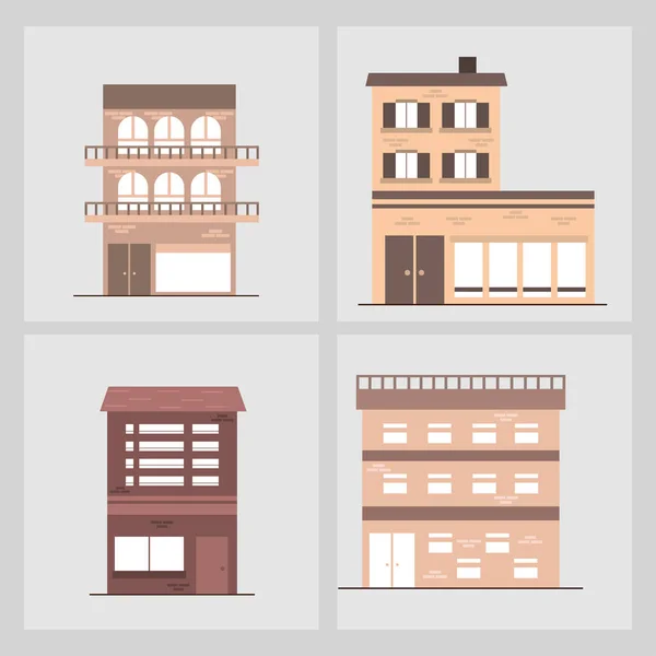 Ikony městských budov — Stockový vektor