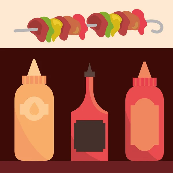 Barbecue sauces icons — Stock Vector