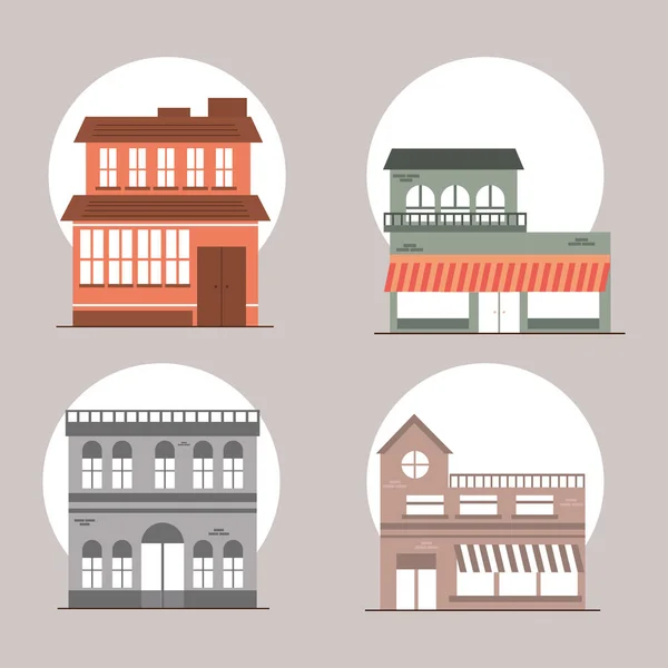 Icon set bâtiments — Image vectorielle