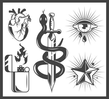 Minimalist dövme seti