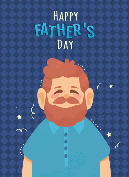 Glückliche Grußkarte zum Vatertag — Stockvektor