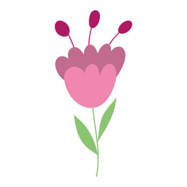 karikatür çiçek simgesi düz