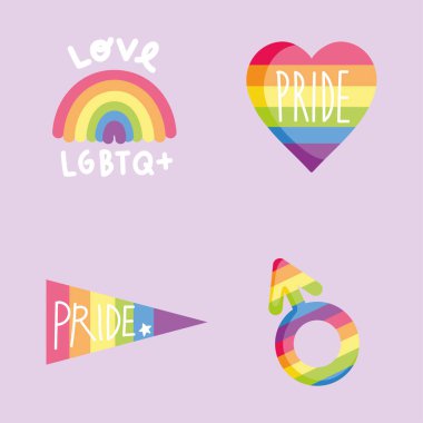 gurur LGBTQ simgesi seti