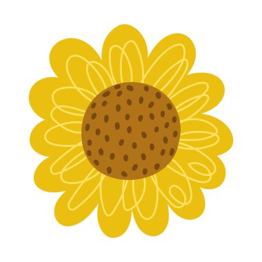 karikatür ayçiçeği dekorasyonu