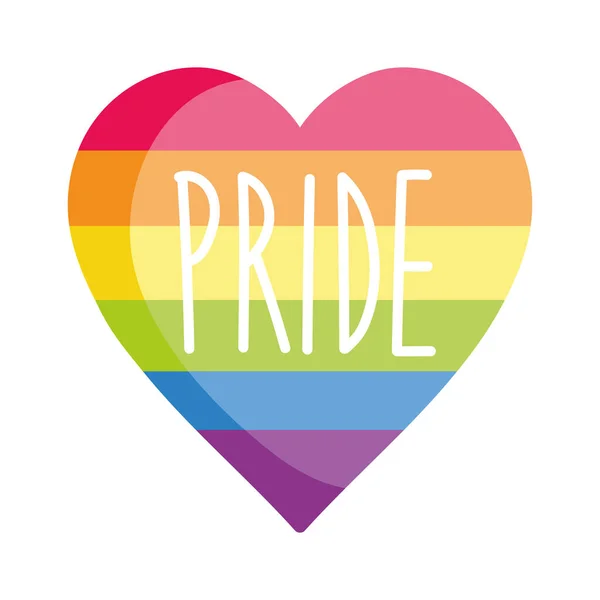 LGBTQ pride heart with rainbow — Stockový vektor