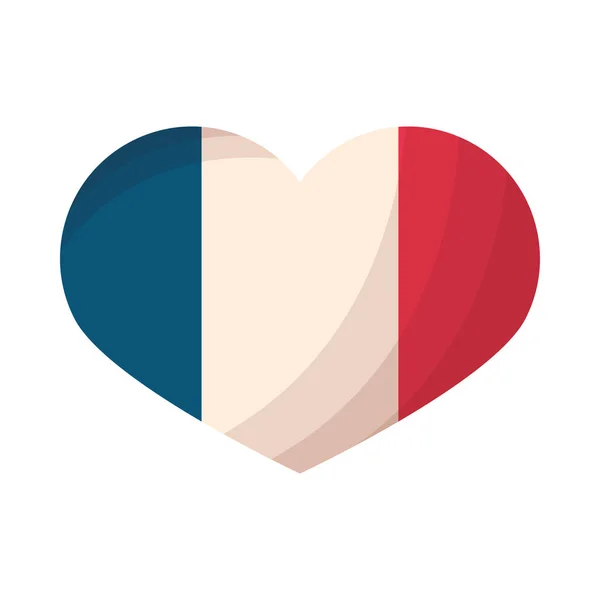 France flag inside heart — Stockvektor