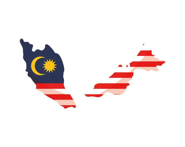 Malaysia flag and map — Stock Vector