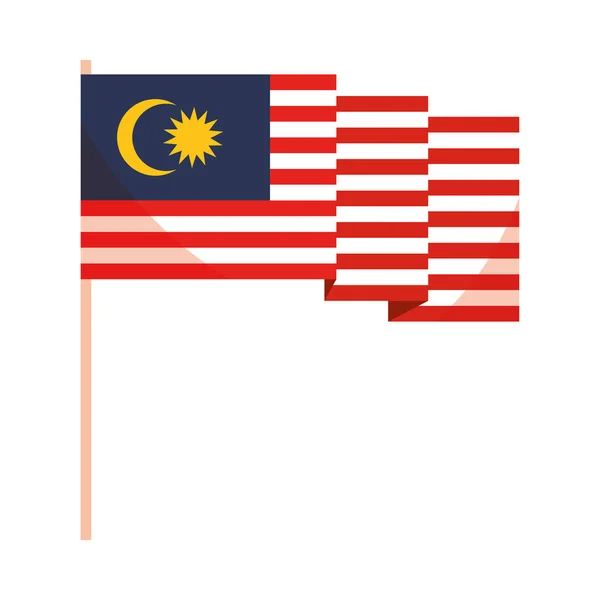 Melambaikan bendera malaysia - Stok Vektor