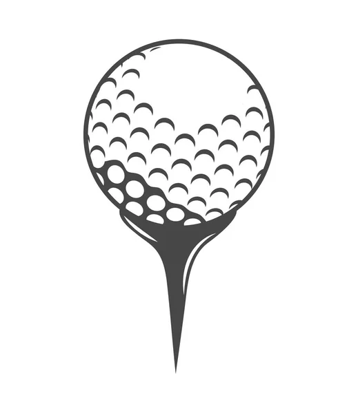 Balle de golf sur Tee — Image vectorielle