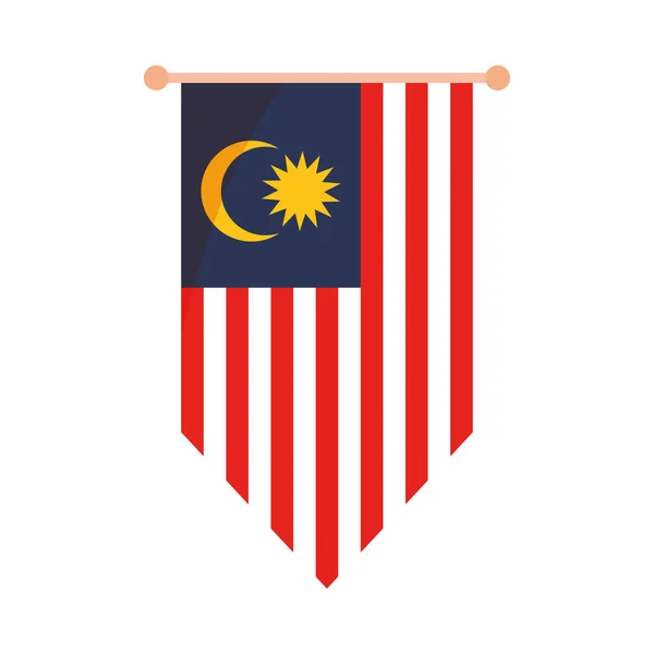 Malaysia flag pennant - Stok Vektor