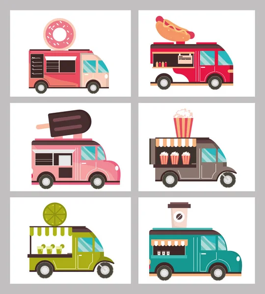 Food truck ikoner — Stock vektor