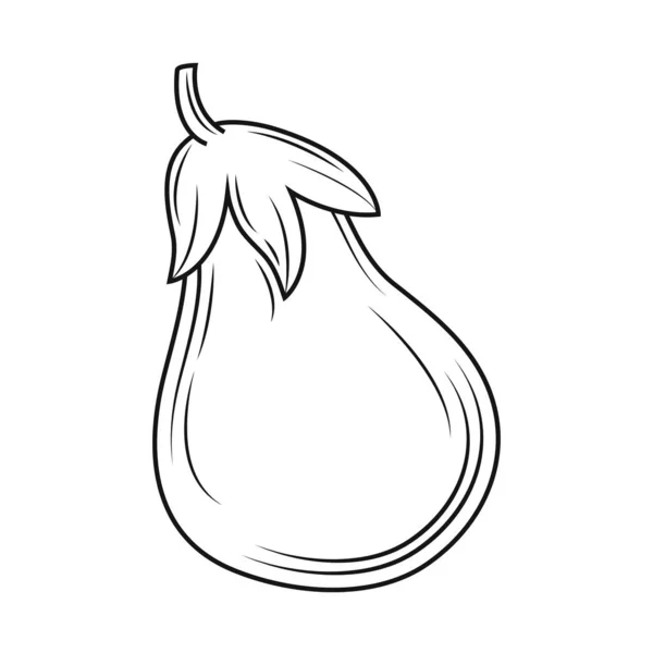 Aubergine skiss ikon — Stock vektor