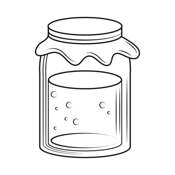 Jar food sketch icon — Stockvektor