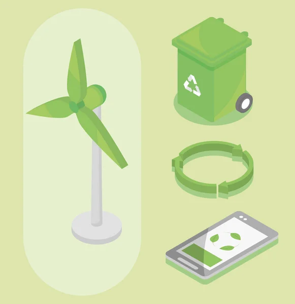 Icons set of ecology — Stockvector