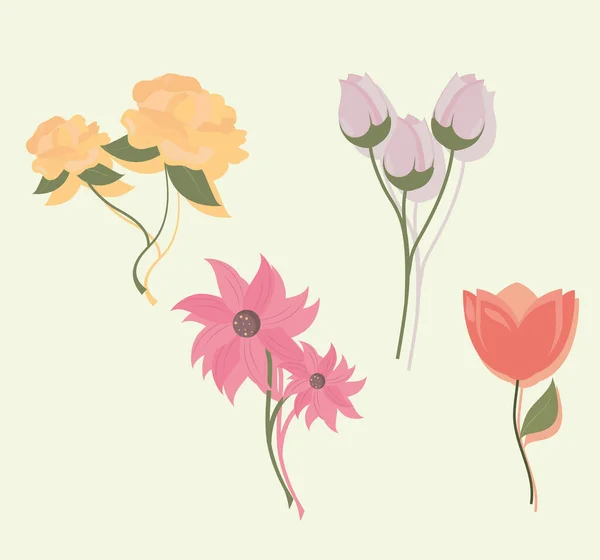 Icons collection flowers — Archivo Imágenes Vectoriales